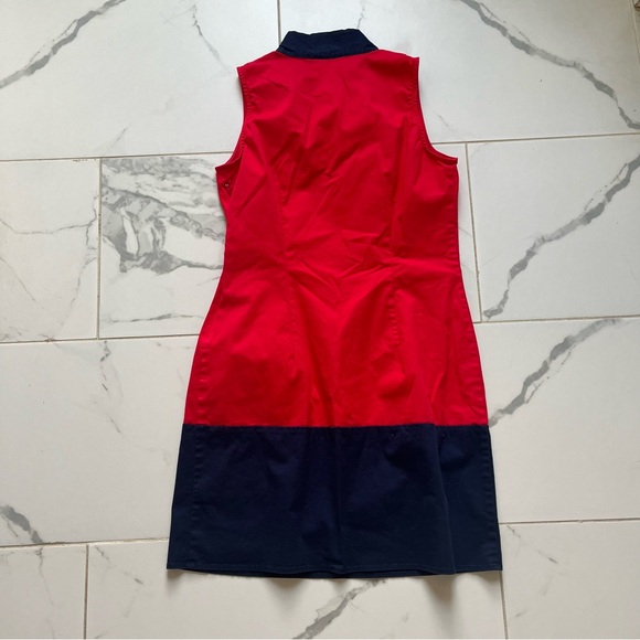 Sail to Sable red navy color block shift dress small - Picture 3 of 5